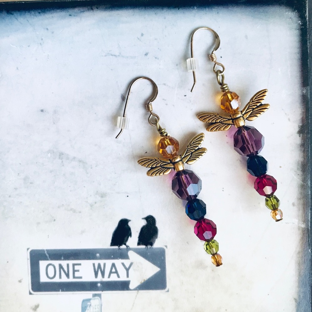5 for $25 🎁 Swarovski Crystal Dragonfly Earrings